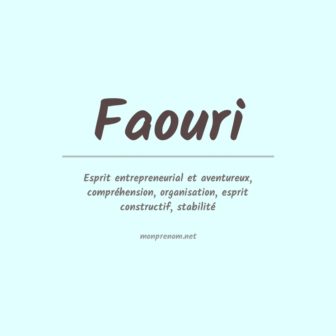 Prénom Faouri