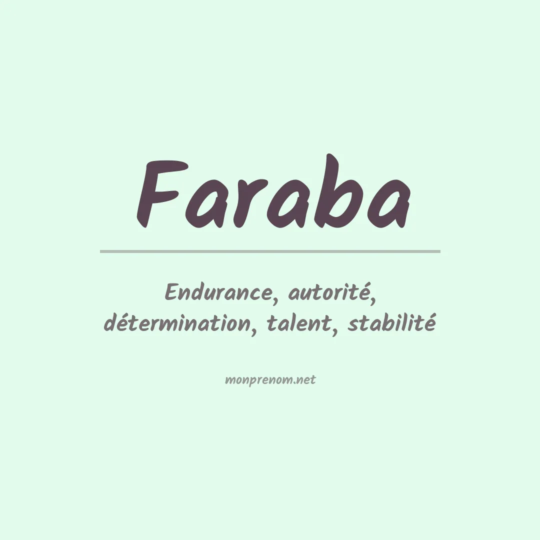 Signification du prénom Faraba