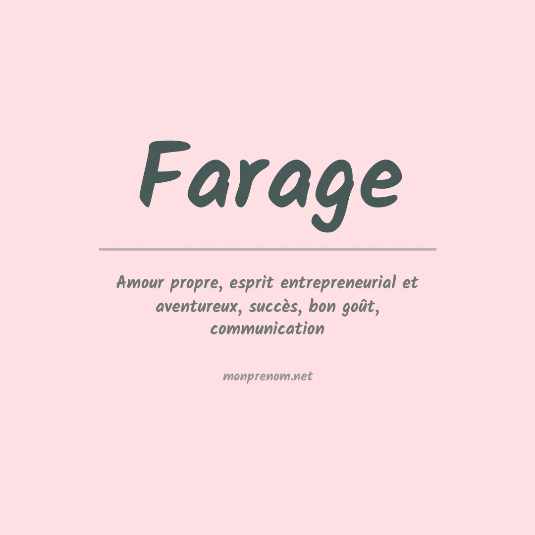 Signification du prénom Farage
