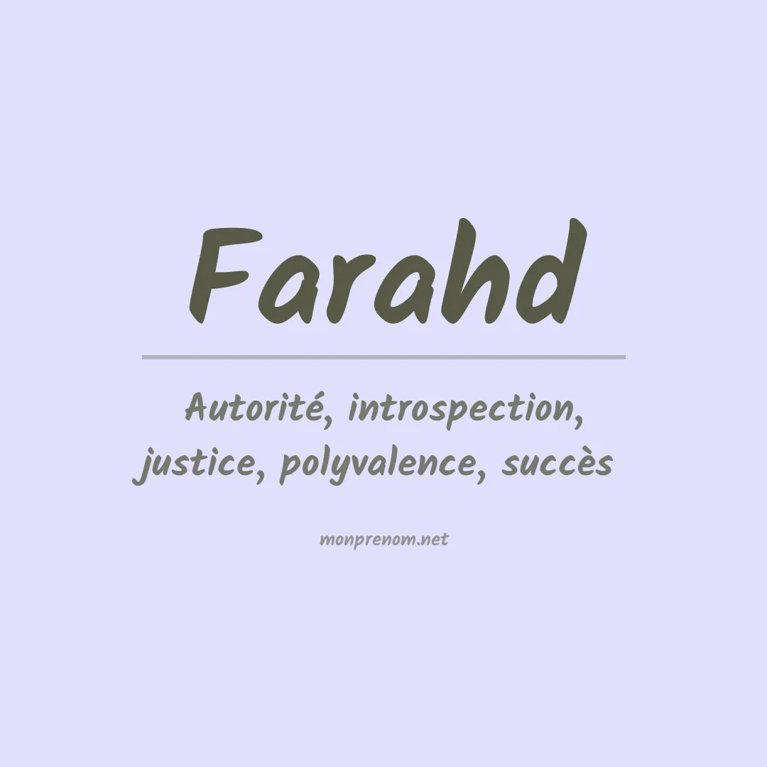 Signification du prénom Farahd