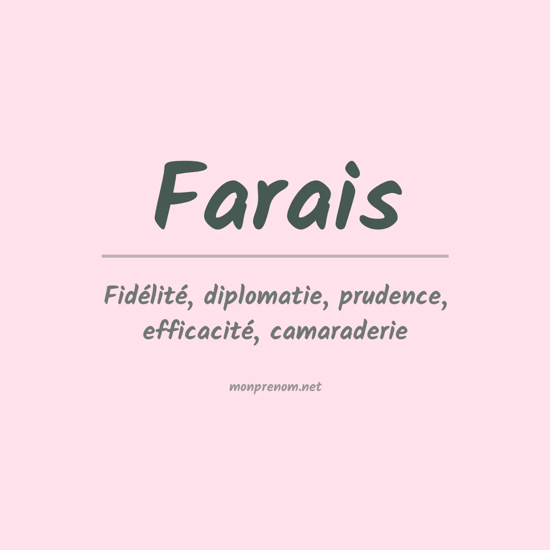 Signification du prénom Farais