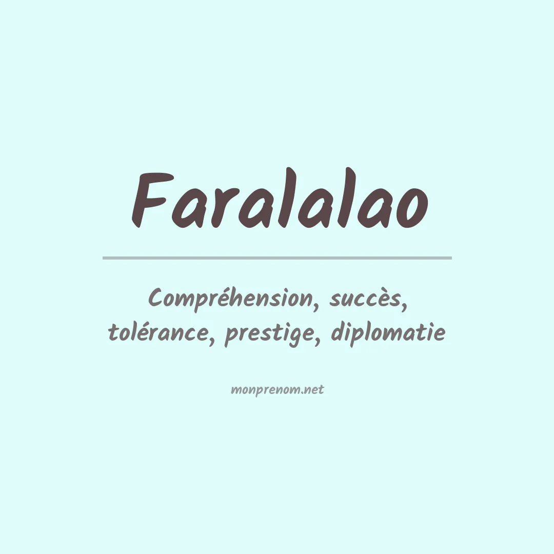 Signification du prénom Faralalao