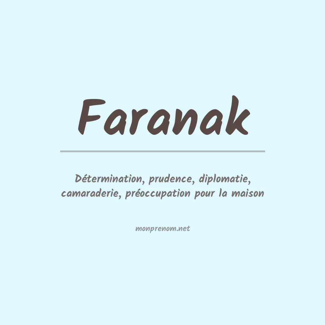 Signification du prénom Faranak