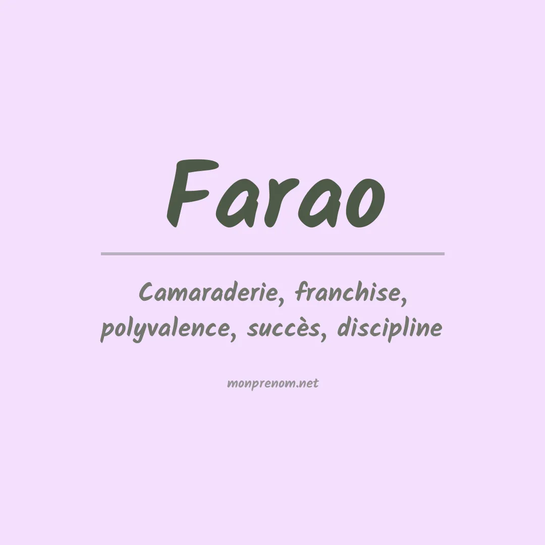 Signification du prénom Farao