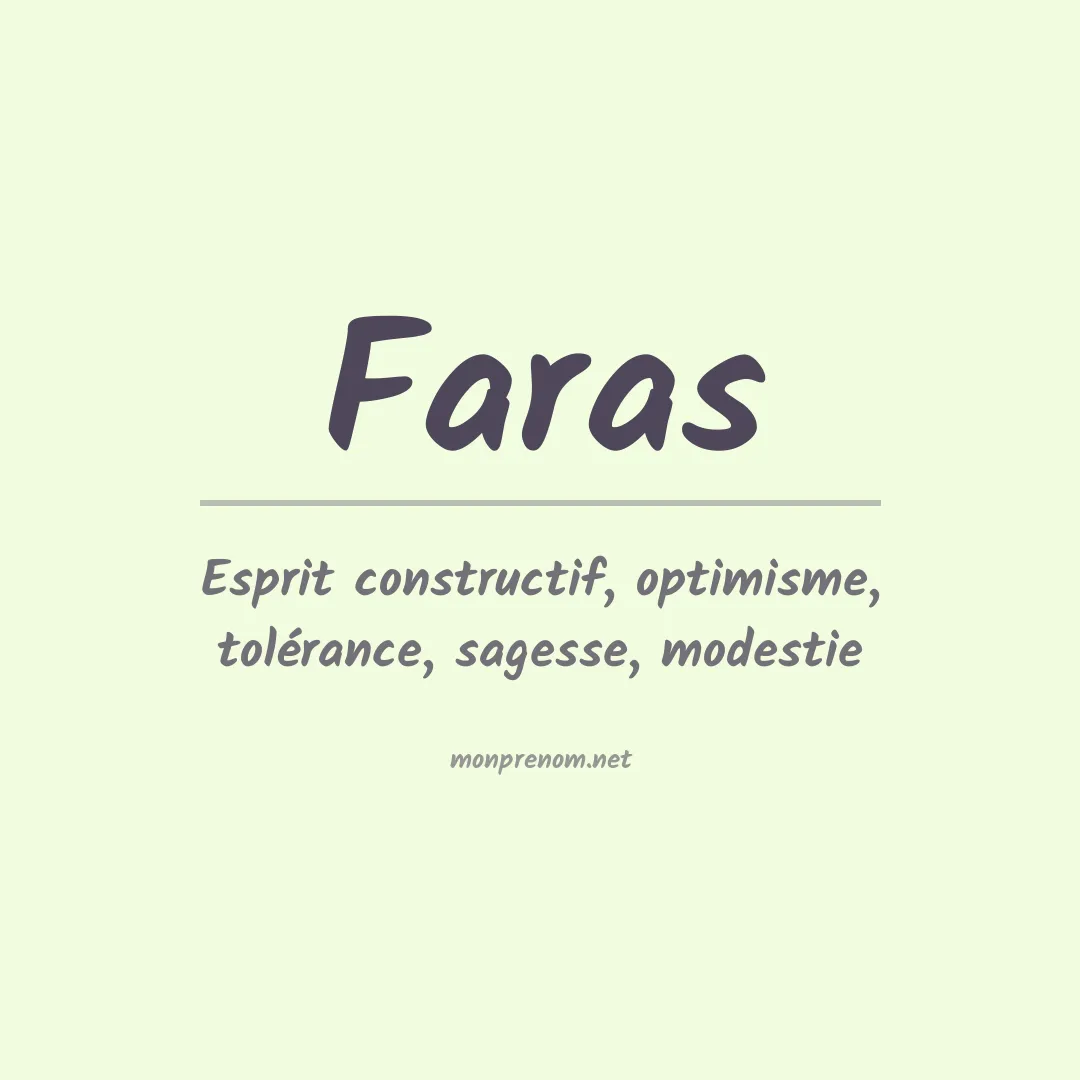 Signification du prénom Faras