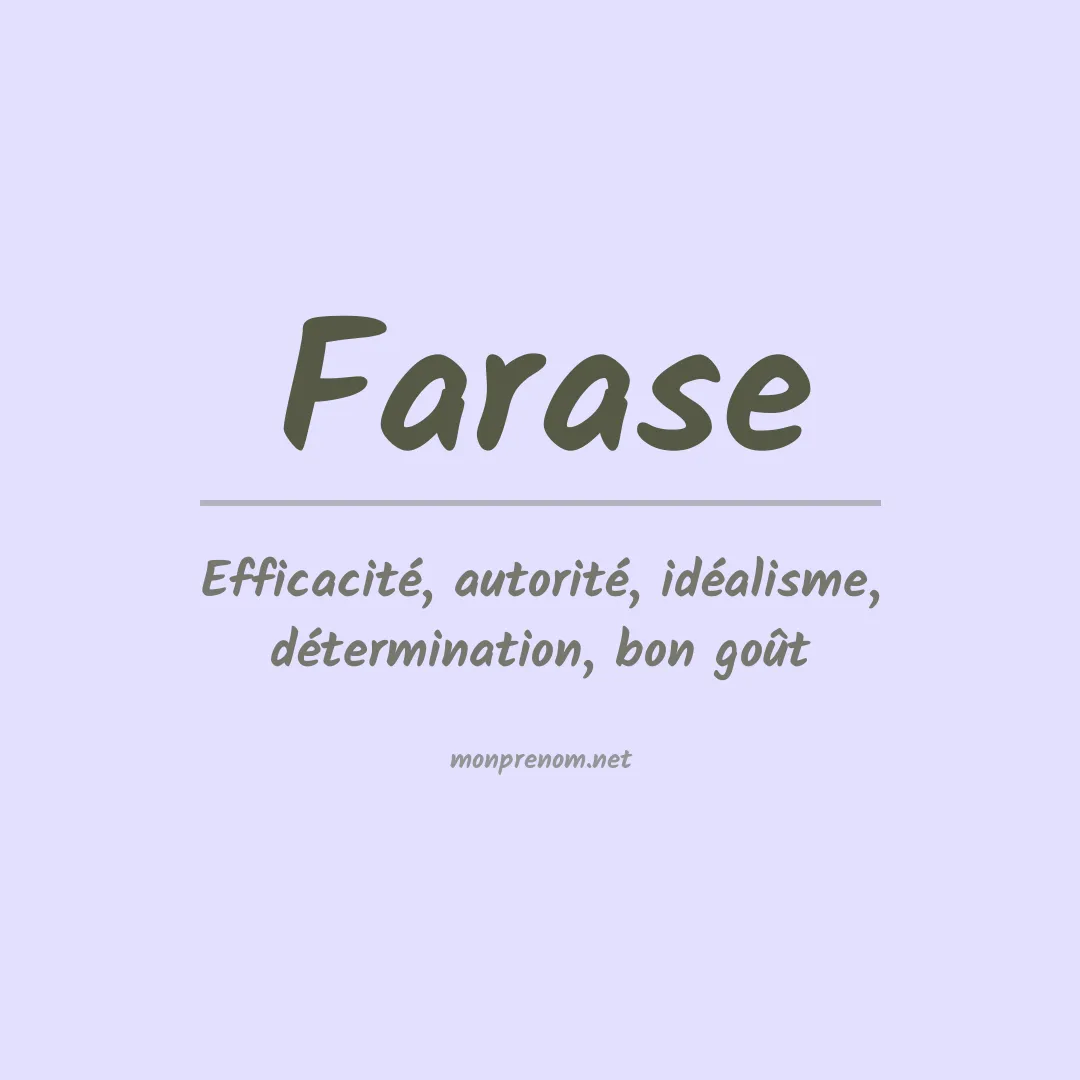 Signification du prénom Farase