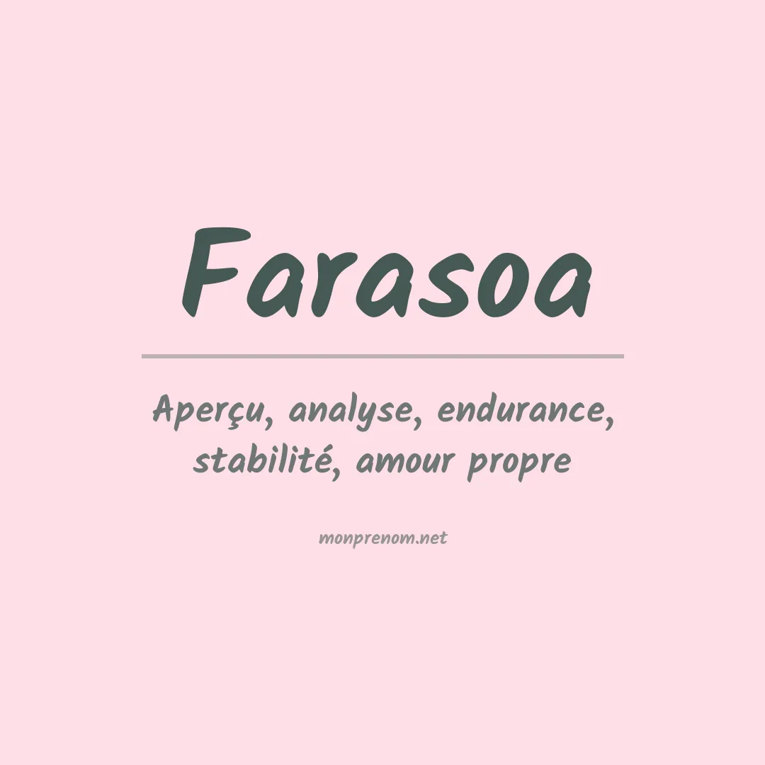 Signification du prénom Farasoa