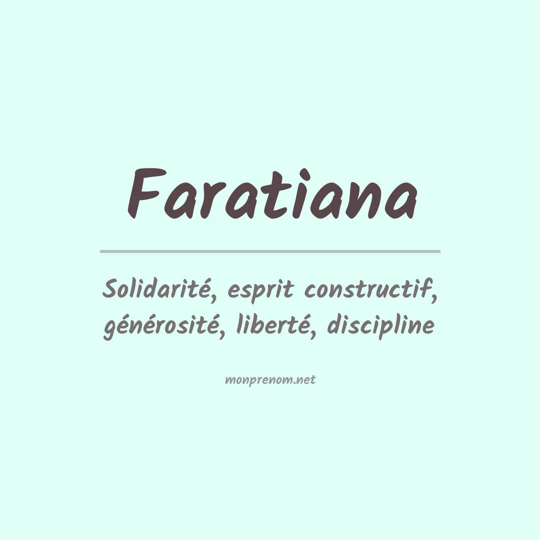 Signification du prénom Faratiana