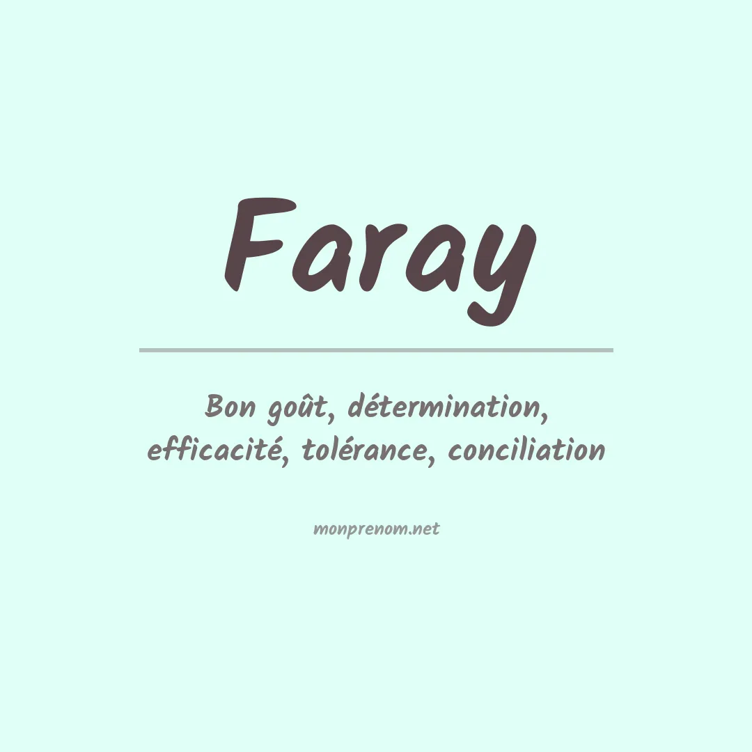 Signification du prénom Faray
