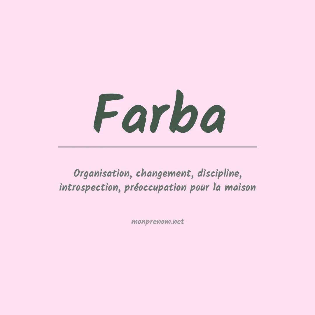 Signification du prénom Farba