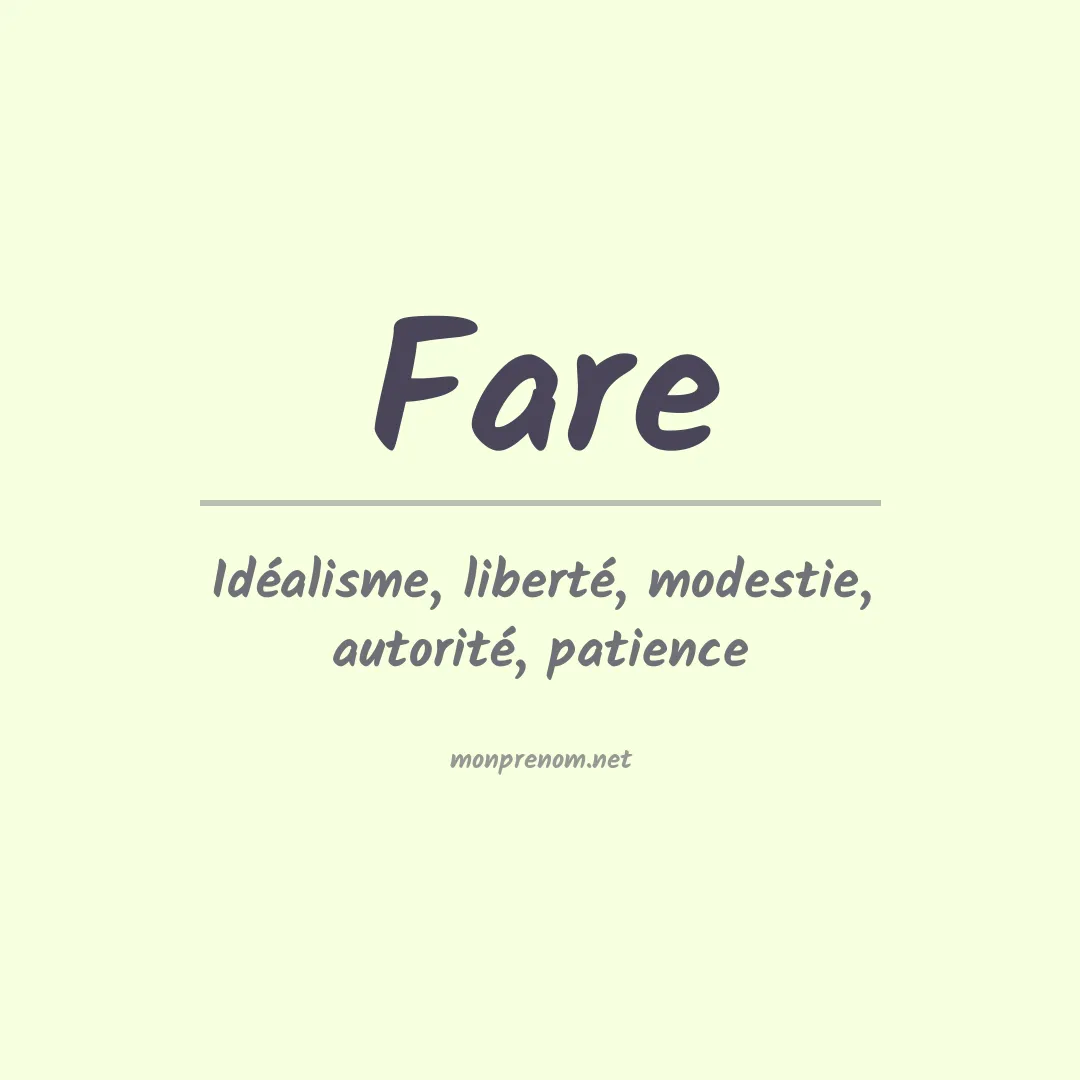 Prénom Fare