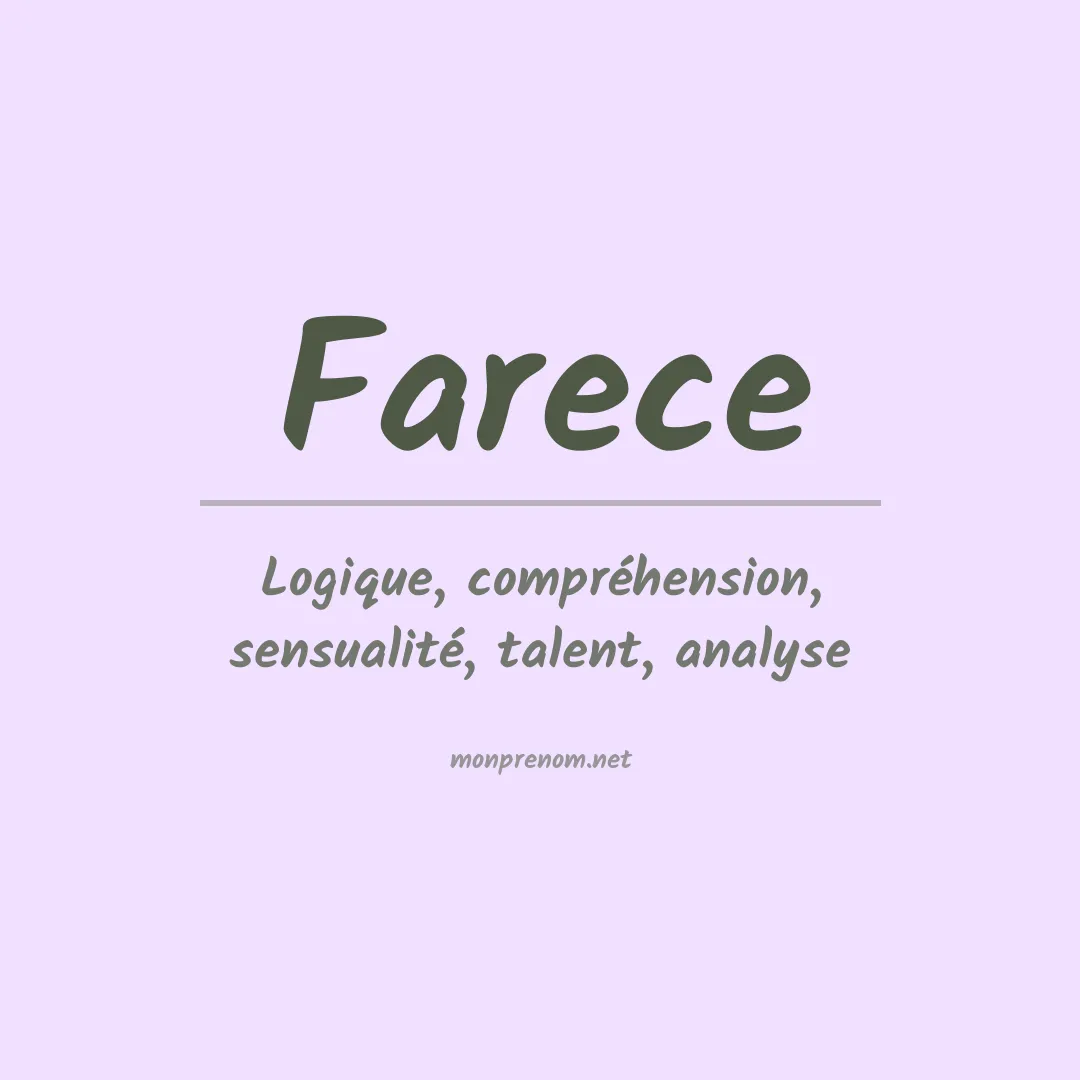 Signification du prénom Farece