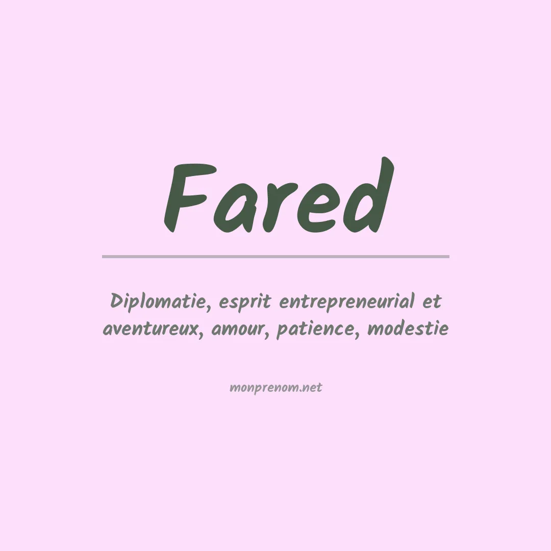 Signification du prénom Fared
