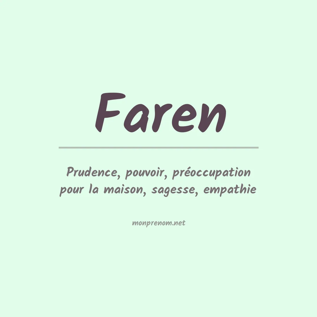 Signification du prénom Faren