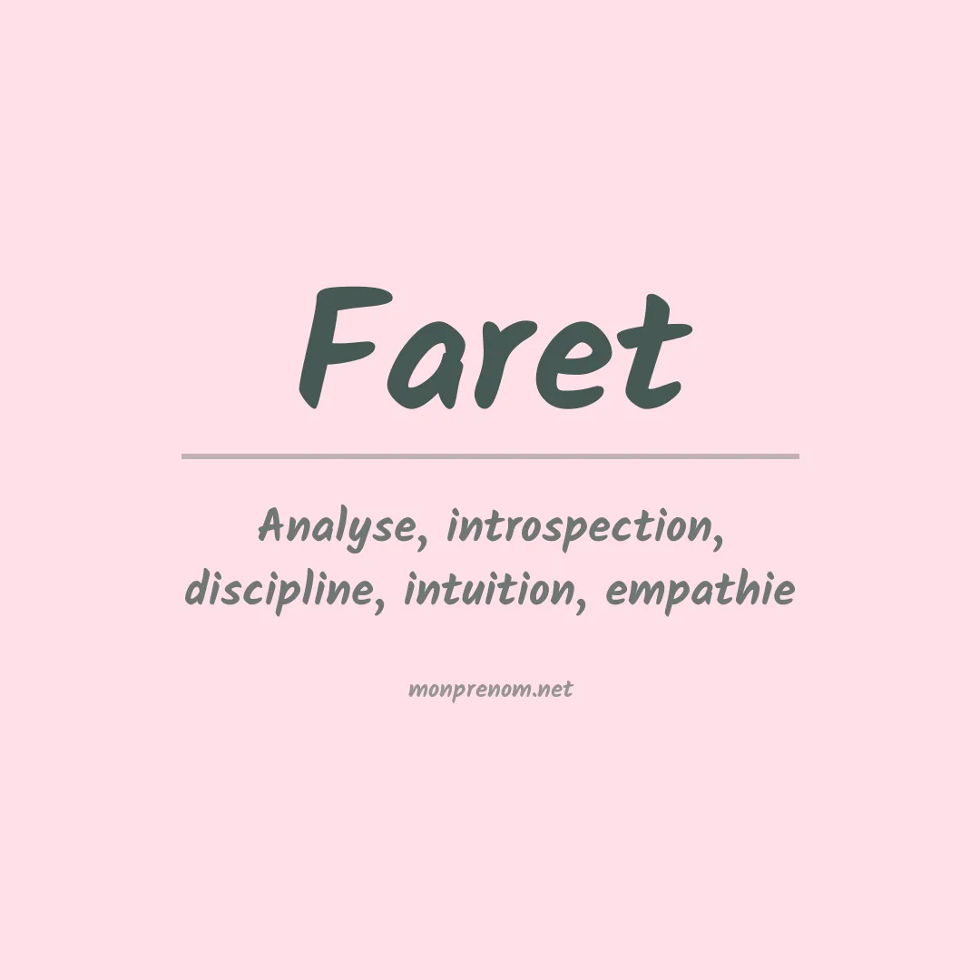 Signification du prénom Faret
