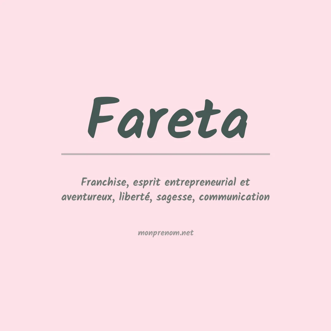 Signification du prénom Fareta