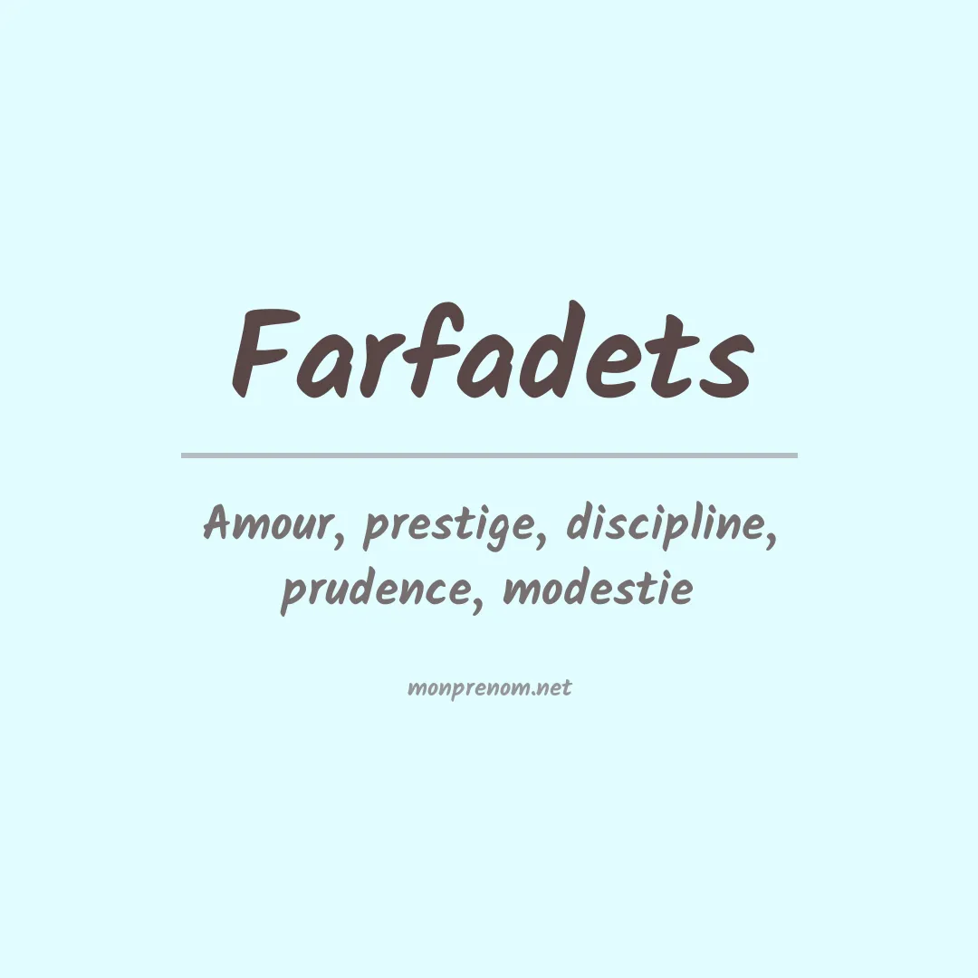 Signification du prénom Farfadets