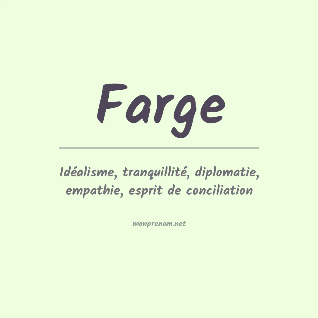 Signification du prénom Farge