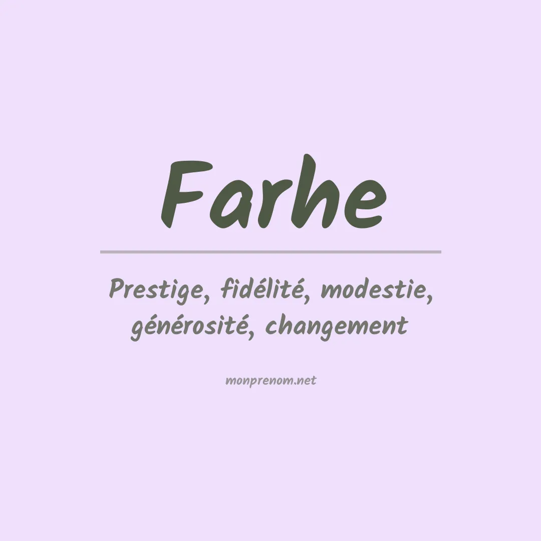 Signification du prénom Farhe