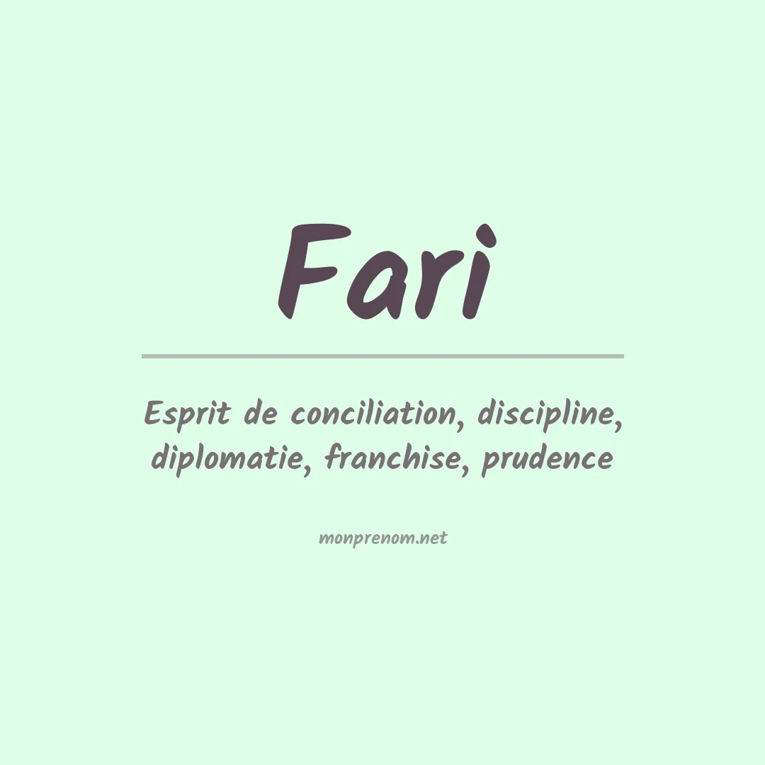 Signification du prénom Fari