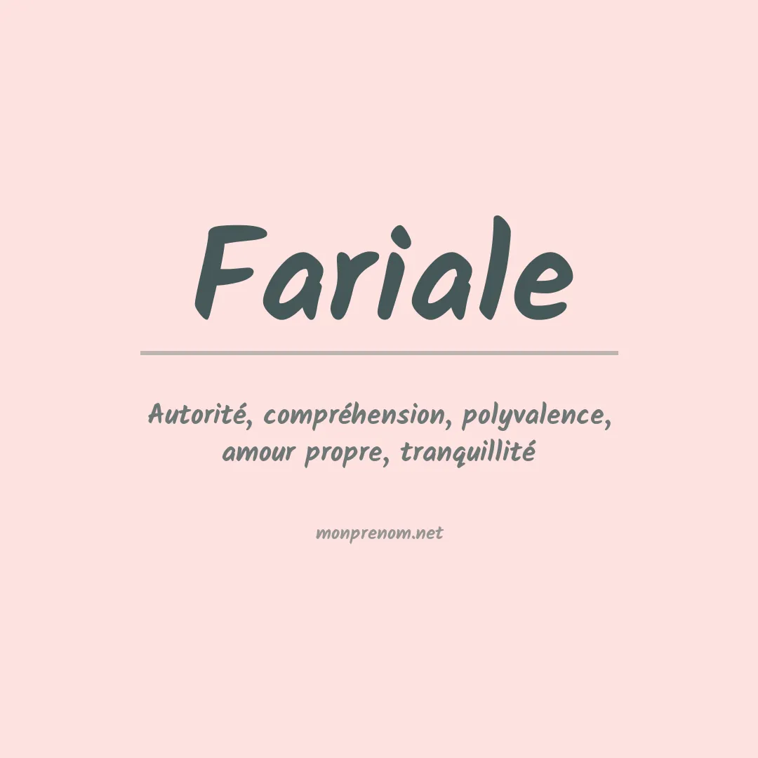 Signification du prénom Fariale