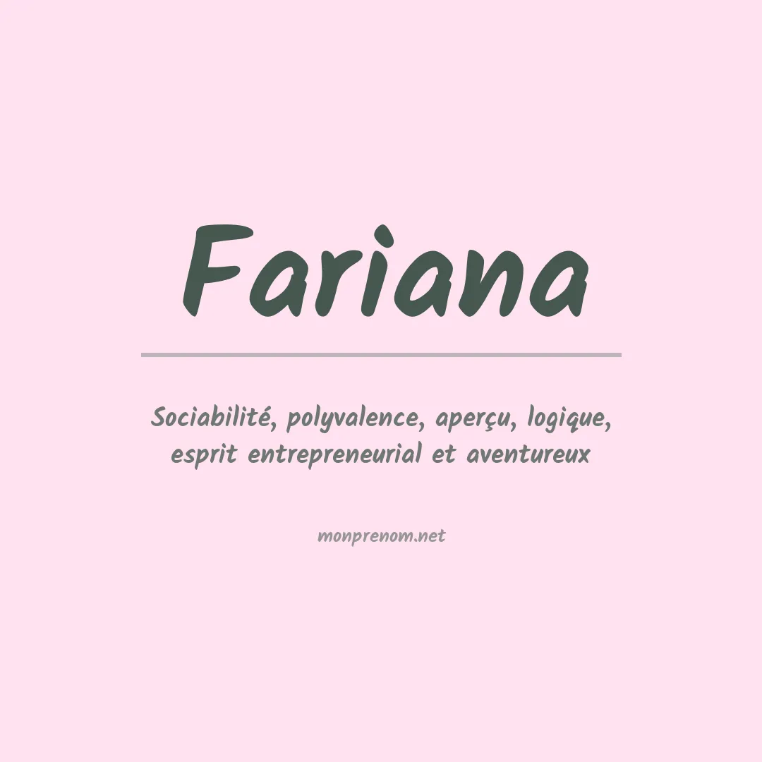 Signification du prénom Fariana