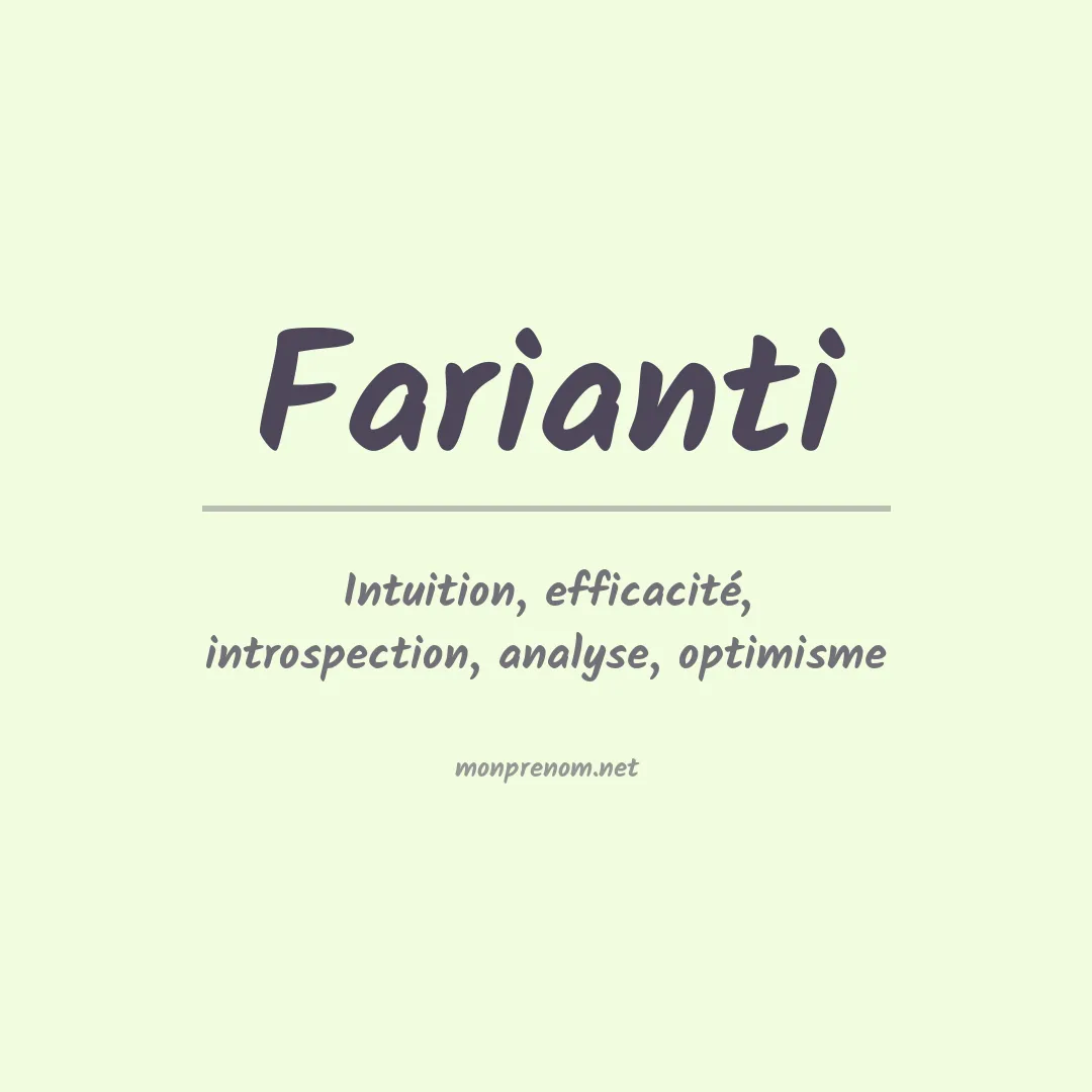 Signification du prénom Farianti