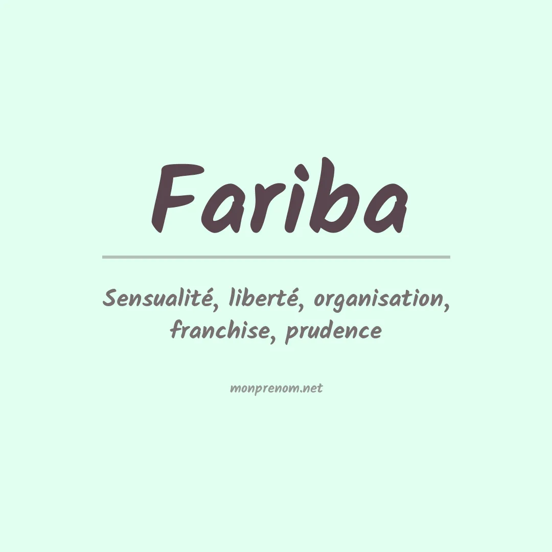Signification du prénom Fariba