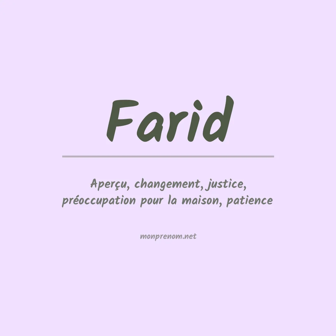 Prénom Farid