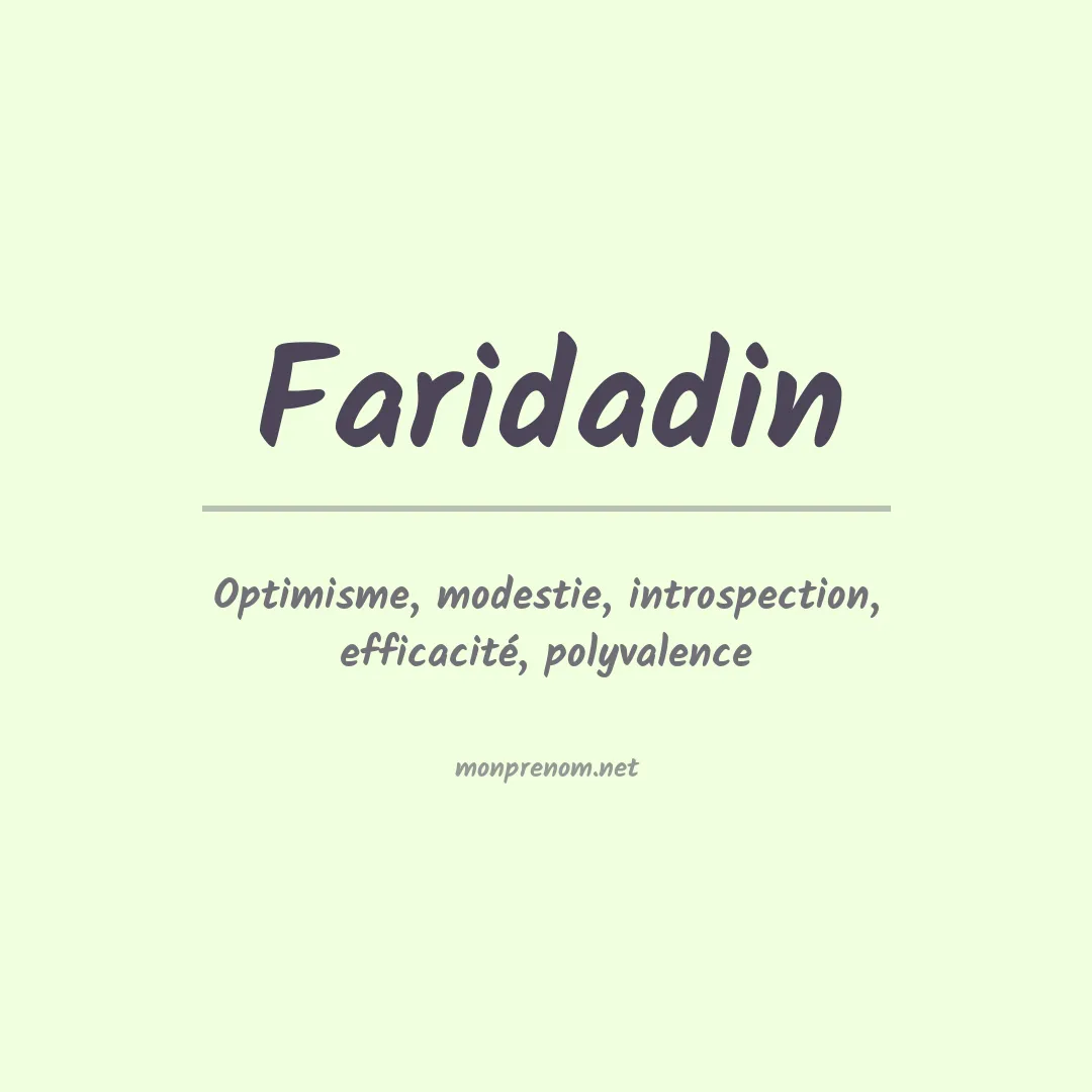 Signification du prénom Faridadin