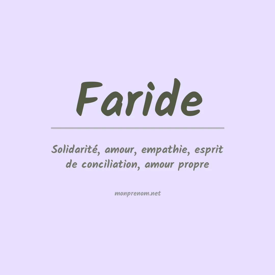 Prénom Faride