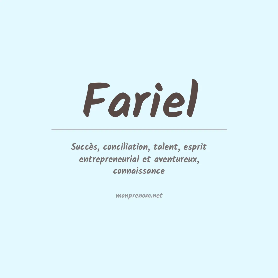 Signification du prénom Fariel