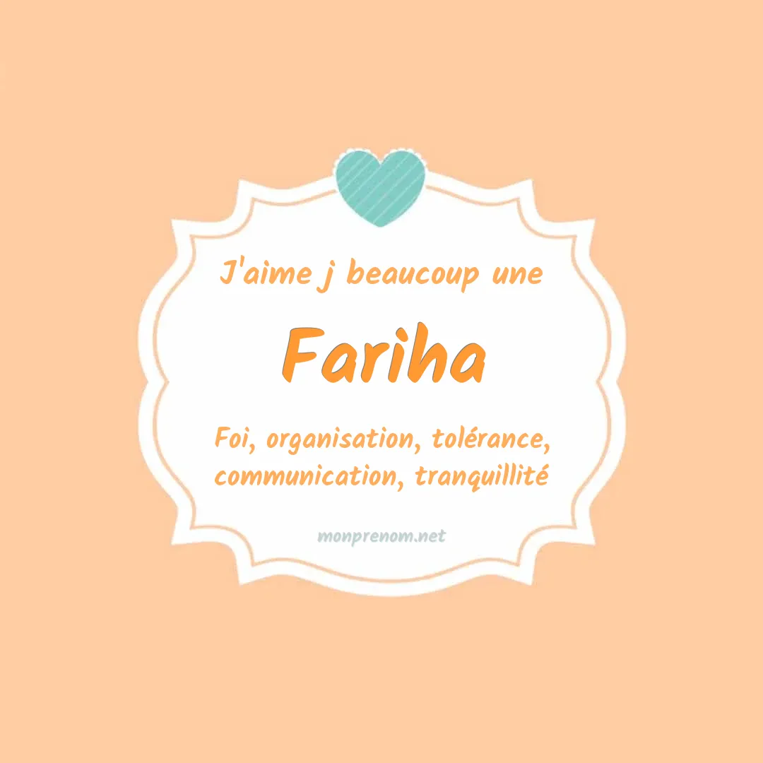 J'aime beaucoup Fariha