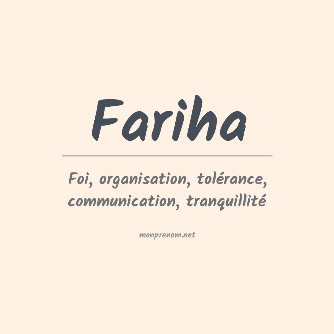 Signification du prénom Fariha
