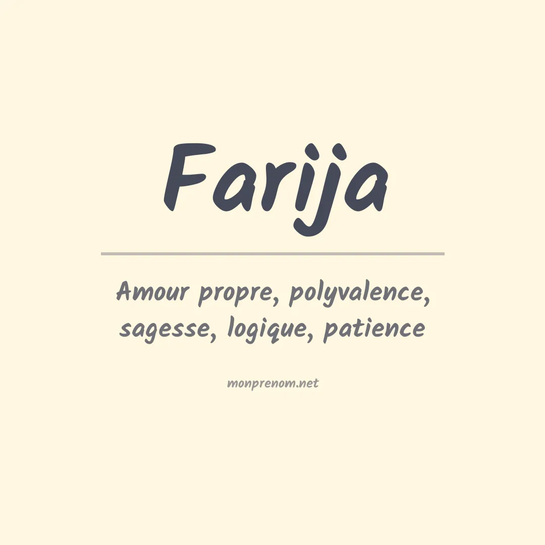 Signification du prénom Farija
