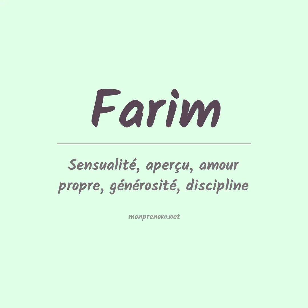 Signification du prénom Farim