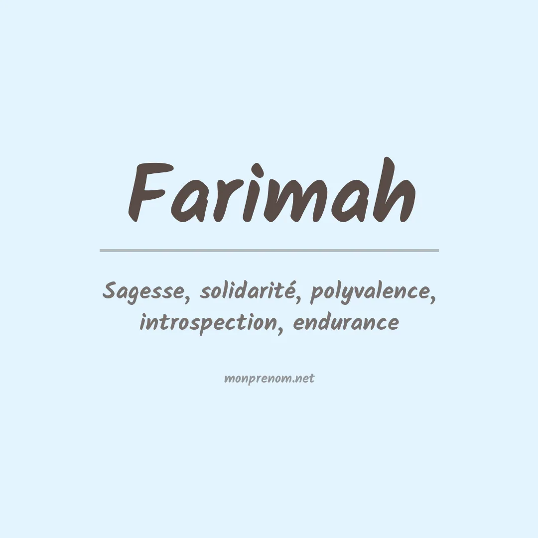Signification du prénom Farimah