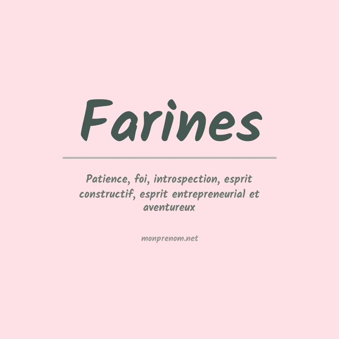 Signification du prénom Farines