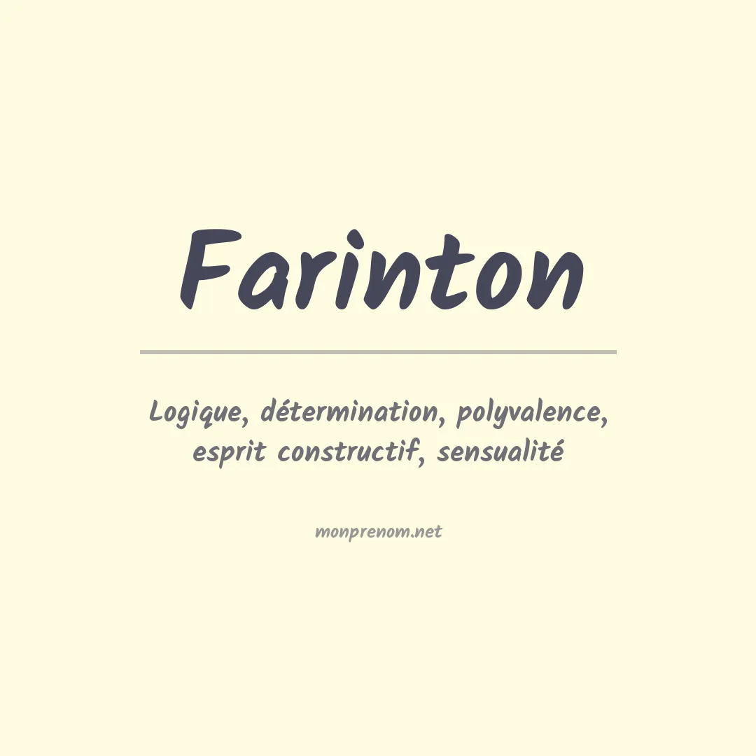 Signification du prénom Farinton