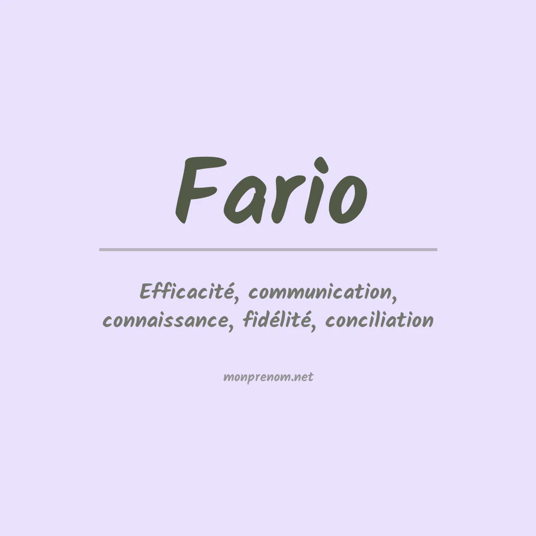 Signification du prénom Fario