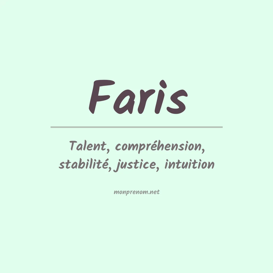 Prénom Faris