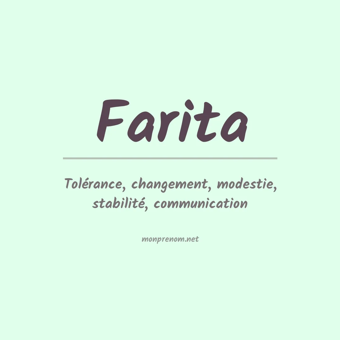 Signification du prénom Farita
