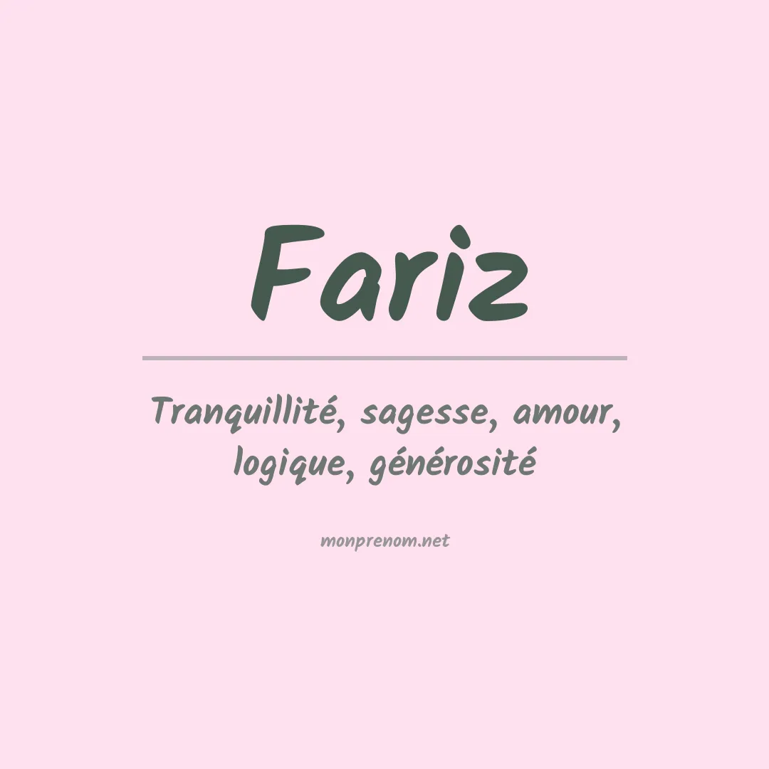 Signification du prénom Fariz