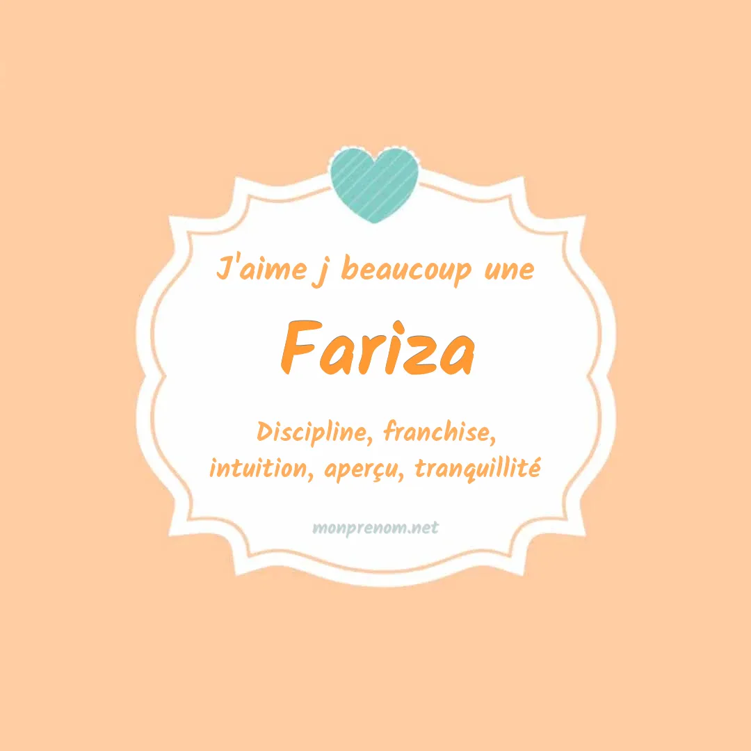 J'aime beaucoup Fariza