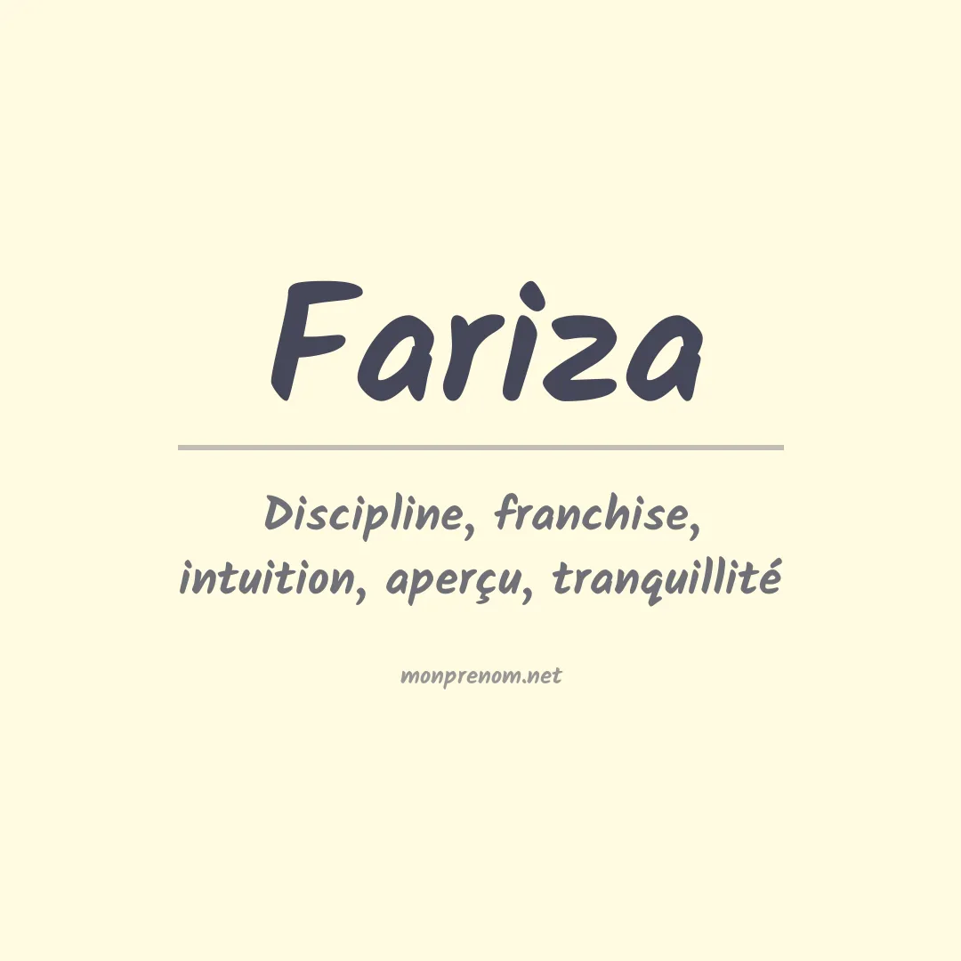 Signification du prénom Fariza