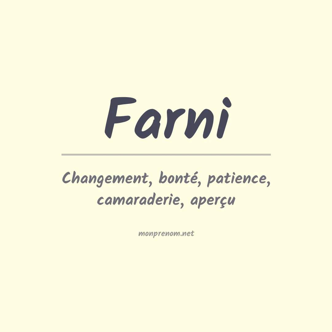Signification du prénom Farni