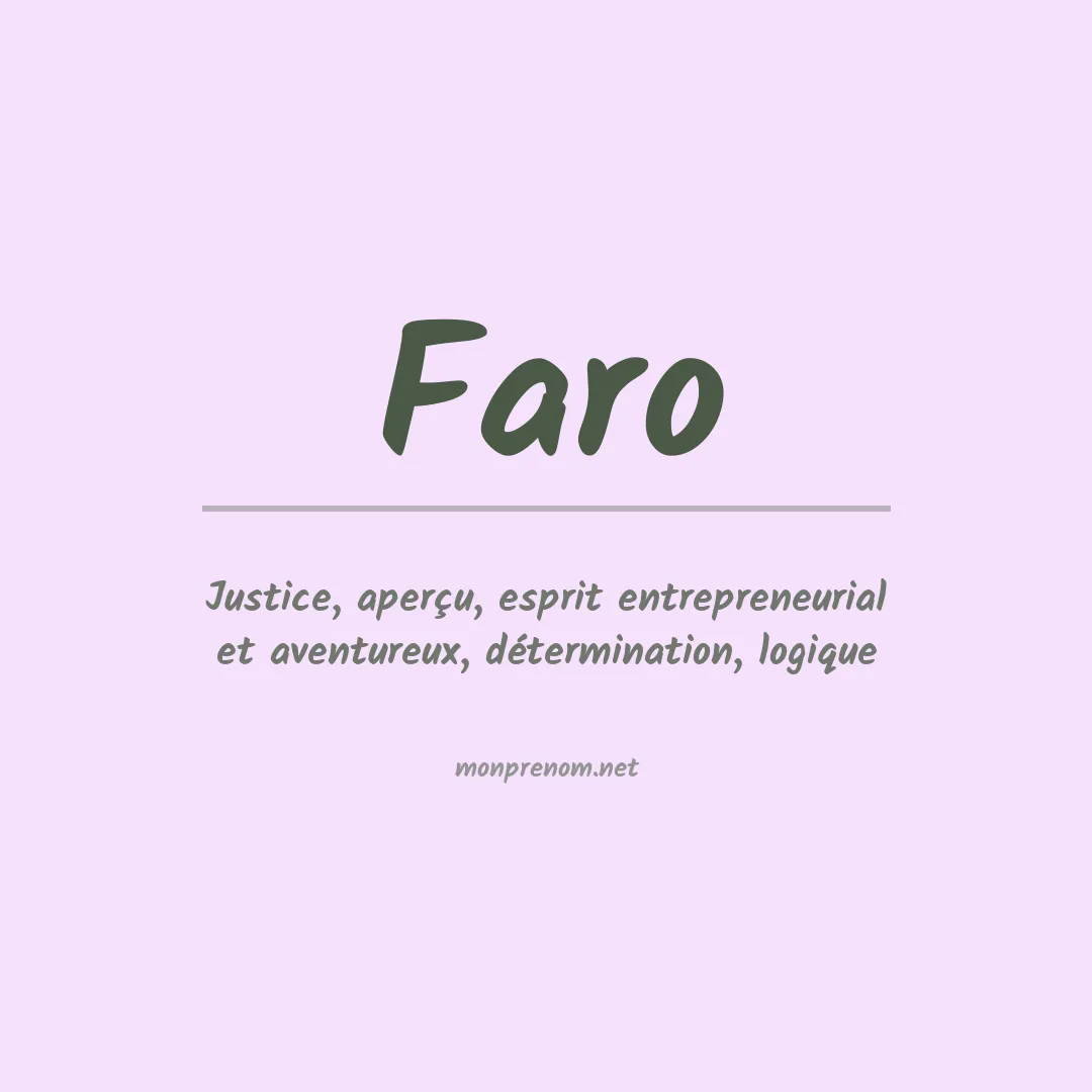 Prénom Faro