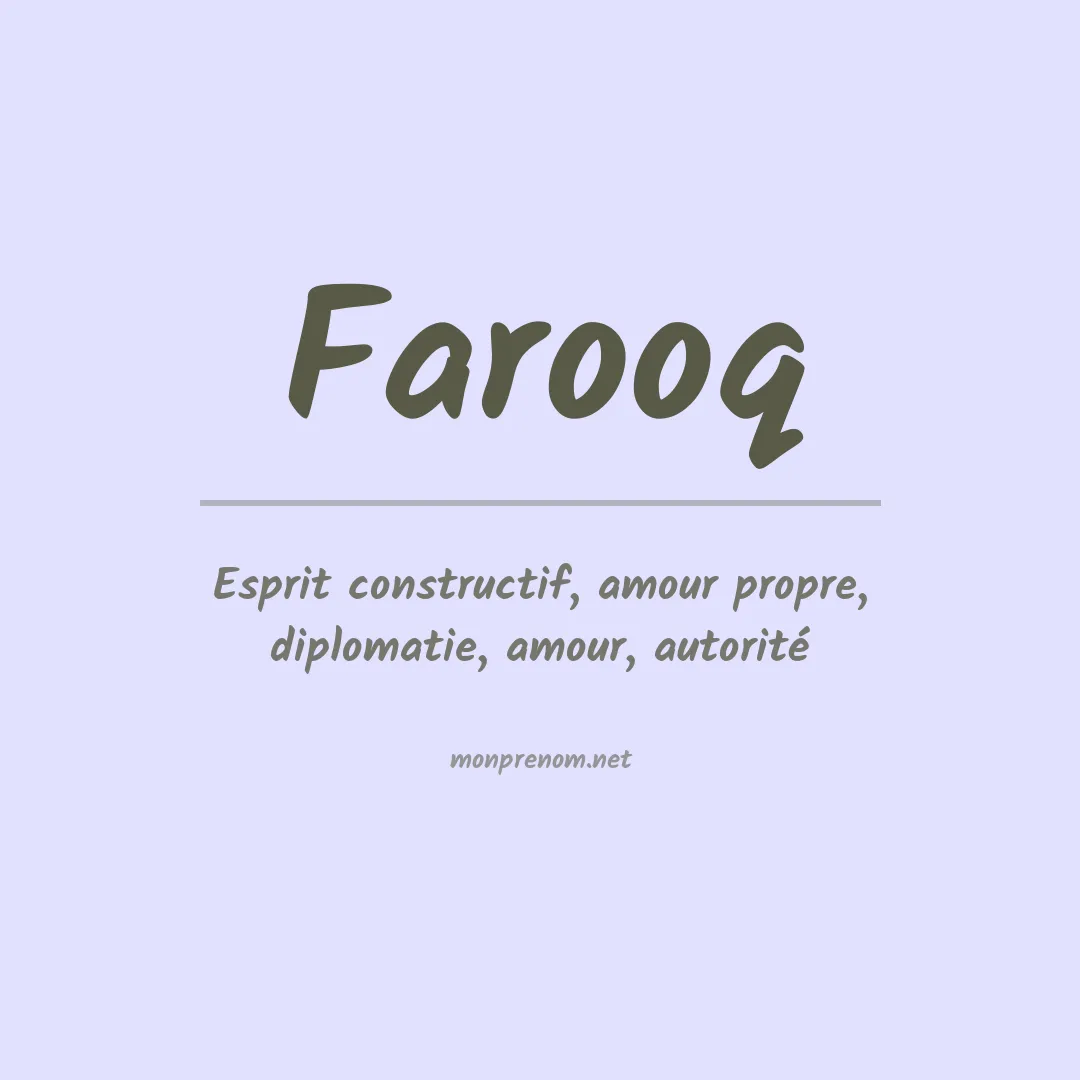 Prénom Farooq