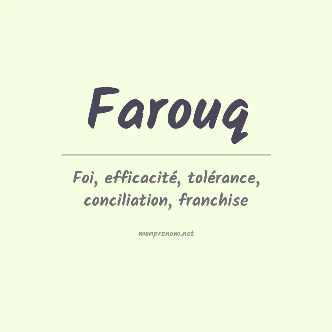 Signification du prénom Farouq