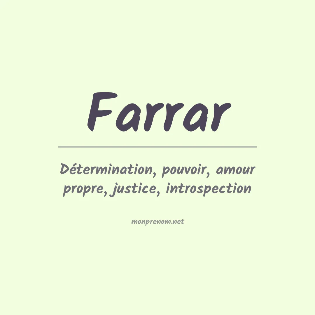 Prénom Farrar